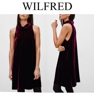 Aritzia Wilfred Silk Velvet Burgundy Poncet Dress. XS